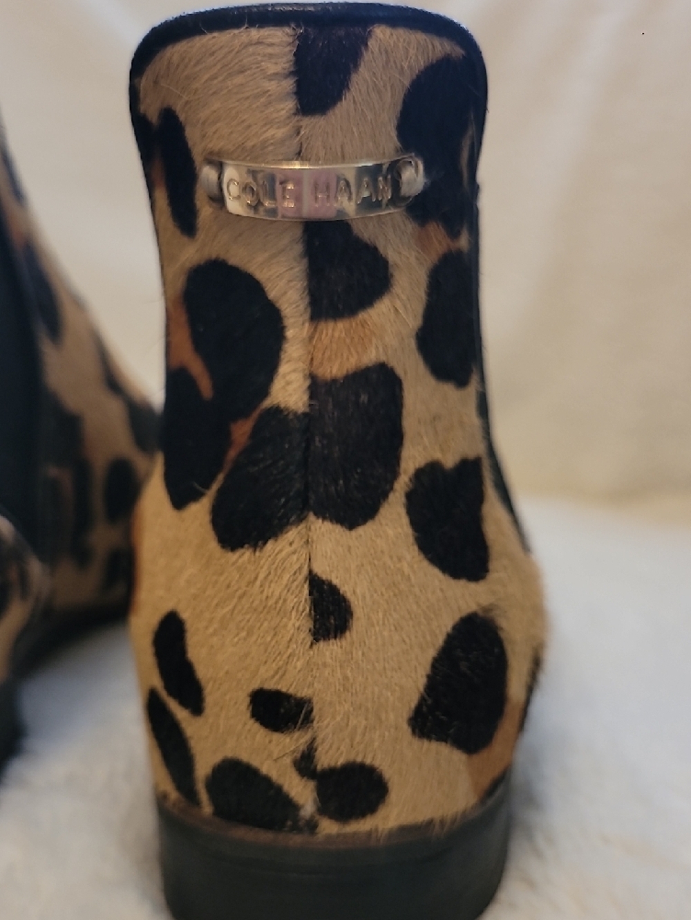 Cole Haan Leopard Print Chelsea Ankle Boots in Tan and Black - Picture 2 of 8